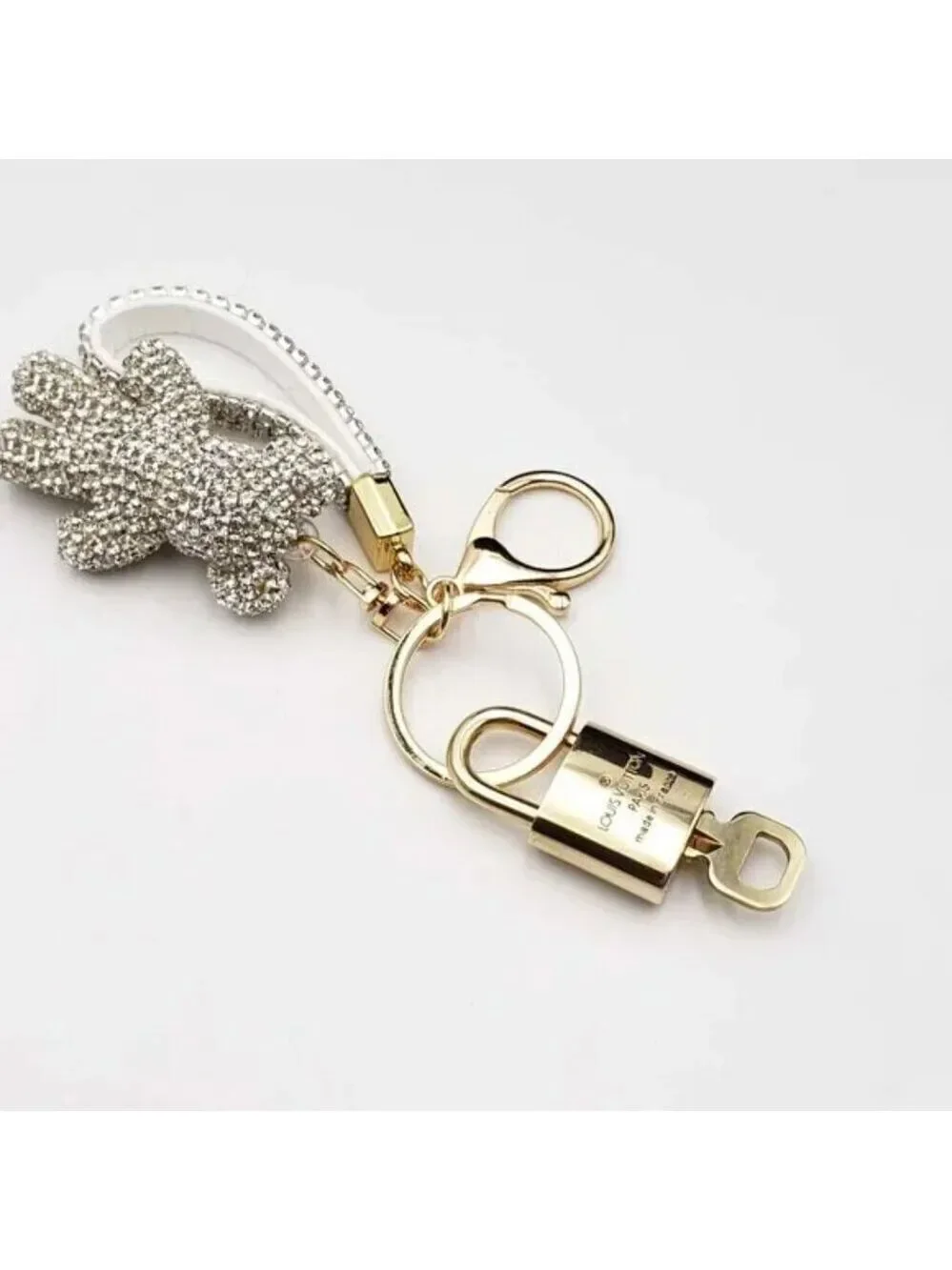 Louis Vuitton Gold Padlock Key 🔒 Authentic LV Charm + Unbranded Keychain